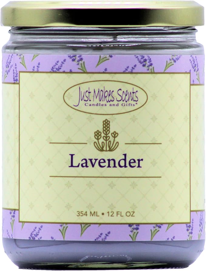 Lavender Scented Blended Soy Candle by Just Makes Scents (12 oz)