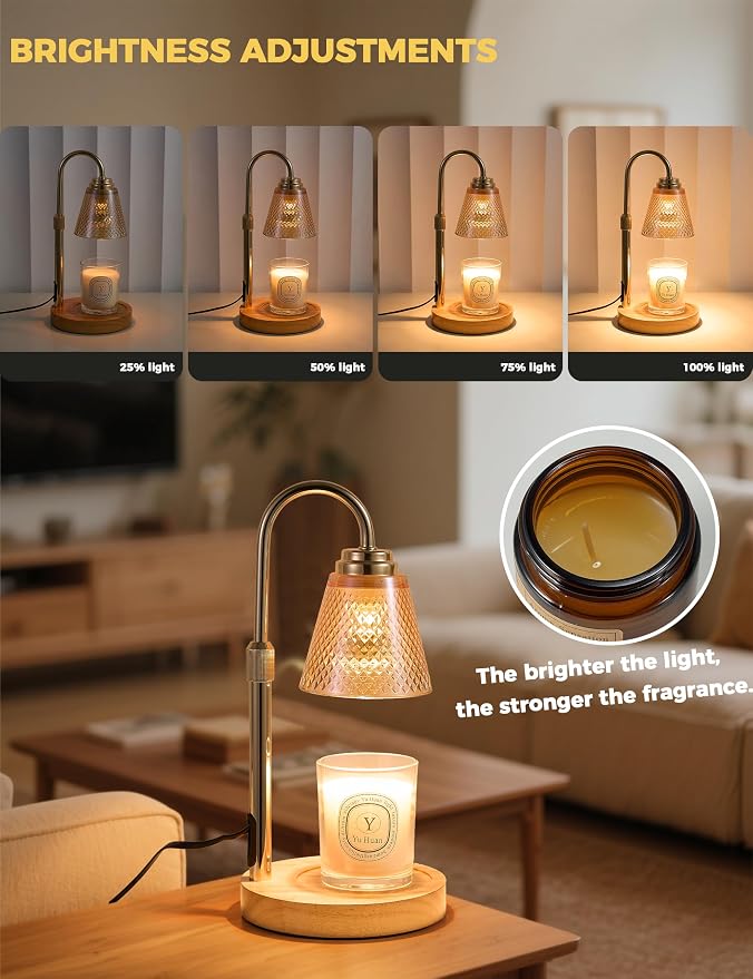 Candle Warmer Lamp with Timer Dimmer, Birthday Gifts for Mom Women Friend Sister, House Warming Gifts, Wax Melt Warmer, Office Apartment Dorm Room Home Decor