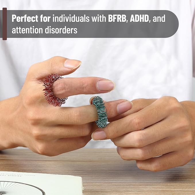 Mr. Pen- Spiky Sensory Rings, 10 Pack, Jewel Tones | Stress Relief Fidget Sensory Toys, Fidget Ring for Anxiety, Massager, Individuals with BFRB, ADHD and Attention Disorder