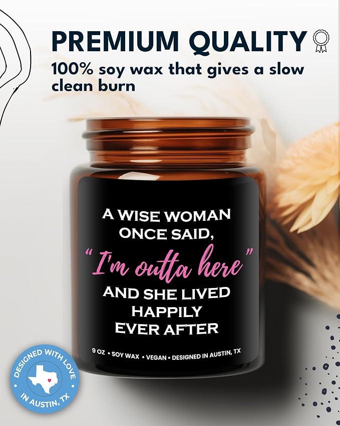Funny Divorce Candle, Cool Retirement and Divorce Gifts for Women, Best Gift for Women, Unique Farewell Presents for Colleagues Coworker Teacher, Happy Retirement Ideas for Her