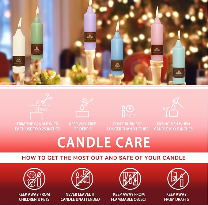 5 inch Short Taper Candle 4 Pack Handmade Gradual Red Candles Unscented Pastel Candlesticks for Holiday Wedding Dinner Party Seasonal Celebration Birthday Home Decoration