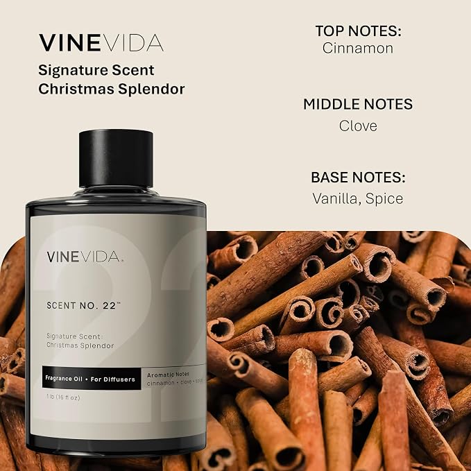 VINEVIDA [16 Fl Oz] Christmas Splendor Fragrance Oil for Cold Air Diffusers, Essential Oils for Diffuser Oil Refill & Air Freshener Room Spray