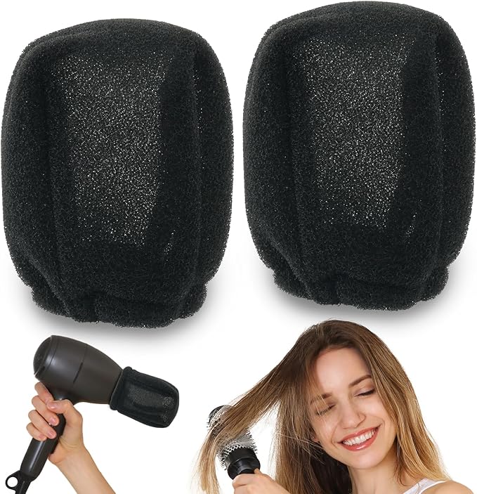 2Pcs Travel Hair Diffuser for Hair Dryer - Compact and Portable (5.12x3.15) Travel Hair Dryer Diffuser Sock‌ Made of Soft, Heat-Resistant and Flexible Foam, Tear-Resistant and Reusable