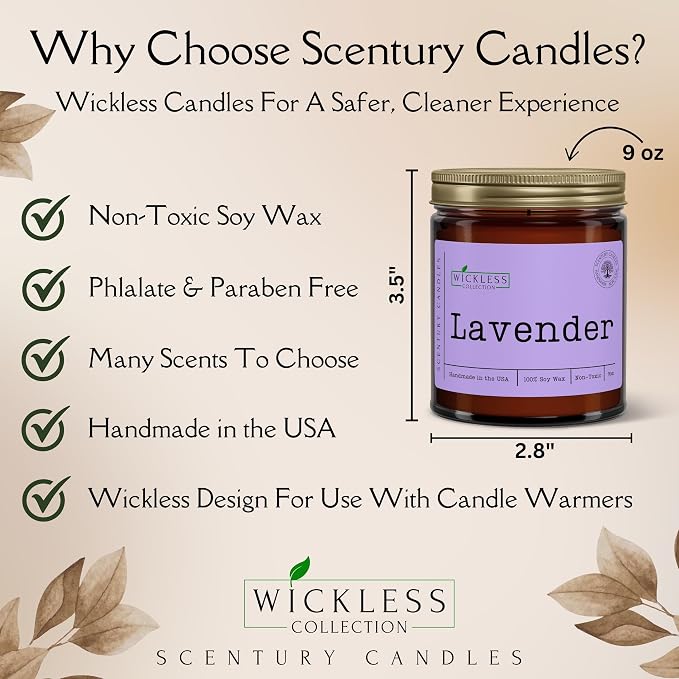 Wickless Butterscotch Bourbon Scented Candles for Candle Warmer Lamp, Many Scents to Choose, 100% Non-Toxic Soy Wax, Candle Melts for Warming Plate, Handmade in The USA (Butterscotch & Bourbon)