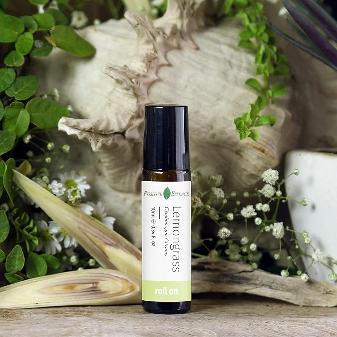 Lemongrass Essential Oil Roll-On – Natural Aromatherapy Oil, Pre-Diluted with Jojoba for Skin Application, Travel Size Roller with Leak-Proof Metal Ball (10 mL)