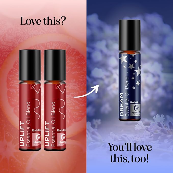 Uplift Essential Oil Roll On - Aromatherapy Essential Oil Roller with Lavender and Citrus Calming Essential Oils - Happy and Relaxing Essential Oil Blend with Orange Lemon & Grapefruit (2 Pack)