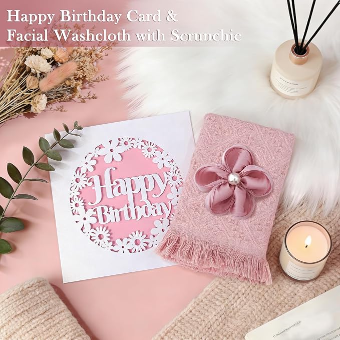 Birthday Gifts for Women, Happy Birthday Gift Set for Sister, Unique Gift Baskets for Mom, Funny Gift Ideas, Gift Box for Wife Best Friends Daughter Coworkers Aunt Teacher(Pink)