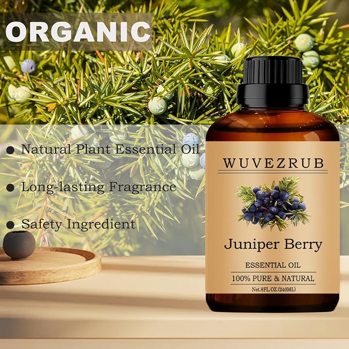 Juniper Berry Essential Oils, 240ML Pure and Natural Essential Oil for Aromatherapy Diffuser - Juniper Berry /8 Fl Oz