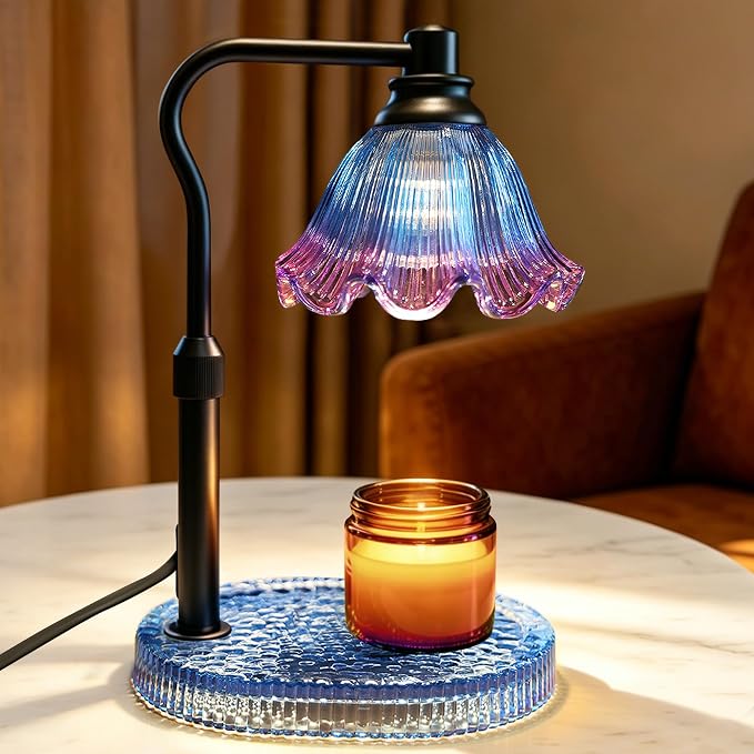 Candle Warmer Lamp with Timer Dimmable, Adjustable Candle Warmer Lamp for Jar Candles 3-Wick, Flameless Smokeless Candle Heater with 2 Bulbs, Home Decor Birthday Mothers Day for Women Mom