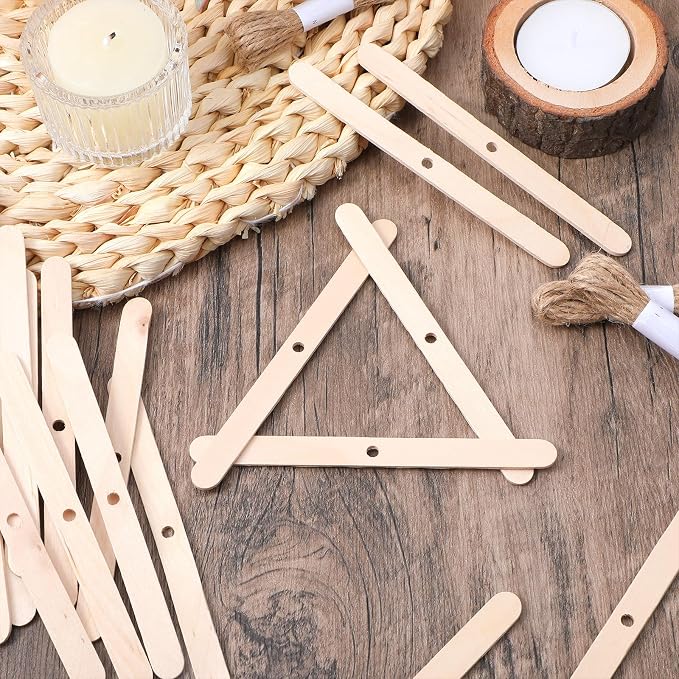 50 Pcs Wooden Wick Holders, Adjustable Candle Wick Centering Tool & Stabilizer for Candle Making Supplies, DIY Candlemaking Tools and Accessories