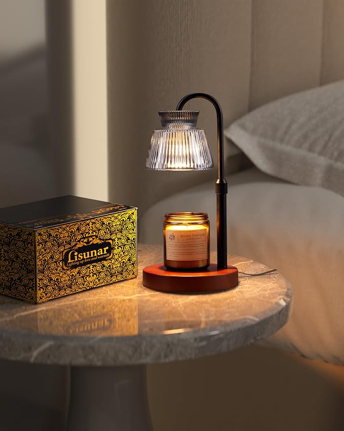 LISUNAR Candle Warmer Lamp with Timer &Dimmable Wax Melt Warmer for Scented Jar Candles, 2 Bulbs,Birthday Gifts for Women House Warming Gifts, Home Decor
