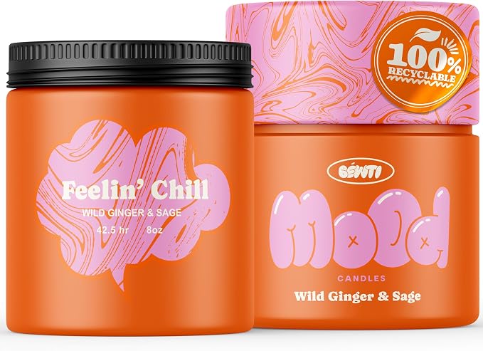 Sage & Wild Ginger Candle for Cleansing Negative Energy – Soy Wax Aromatherapy Candle, Stress Relief Gifts, Scented Bathroom Candles for Home, 8 oz | Mood Candles by BÉWTI