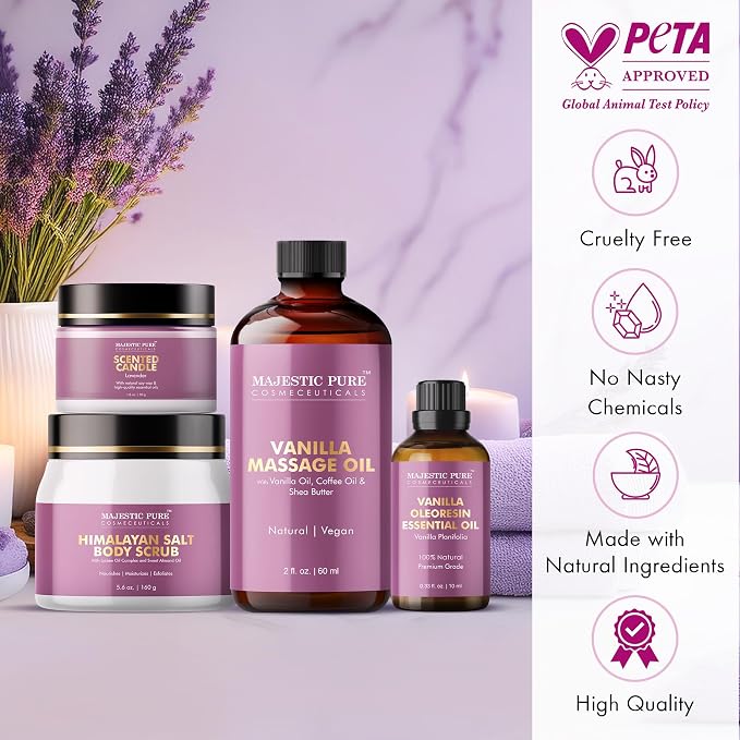 Majestic Pure Spa & Pamper Set | Gift Set of 4 | Relaxing Self-Care Essentials for Home Spa Experience