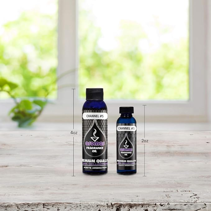 AROMAR Premium Fragrance Oil, Pack of 3 Channel #5 2oz. Bottles. Long Lasting Aromatic Scent, Fresh and Revitalizing Aromatherapy for Living Room, Bedroom, and Kitchen