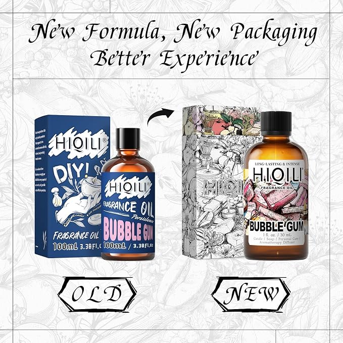 HIQILI Bubble Gum Fragrance Oil for Candle, Soap & Bath Bombs Making, Long Lasting Candy Scents, Home Diffuser Use - 1 Fl Oz