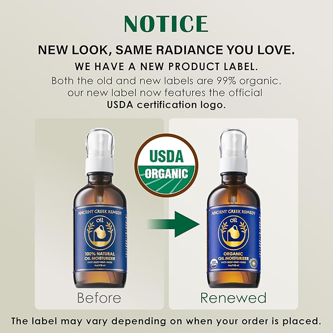 Ancient Greek Remedy Body Oil - Organic After Shower Face Oil & Body Moisturizer for Dry Skin - Almond, Jojoba, Olive, Lavender, Vitamin E Oils - Natural Clean Facial Skincare for Women & Men 4 oz