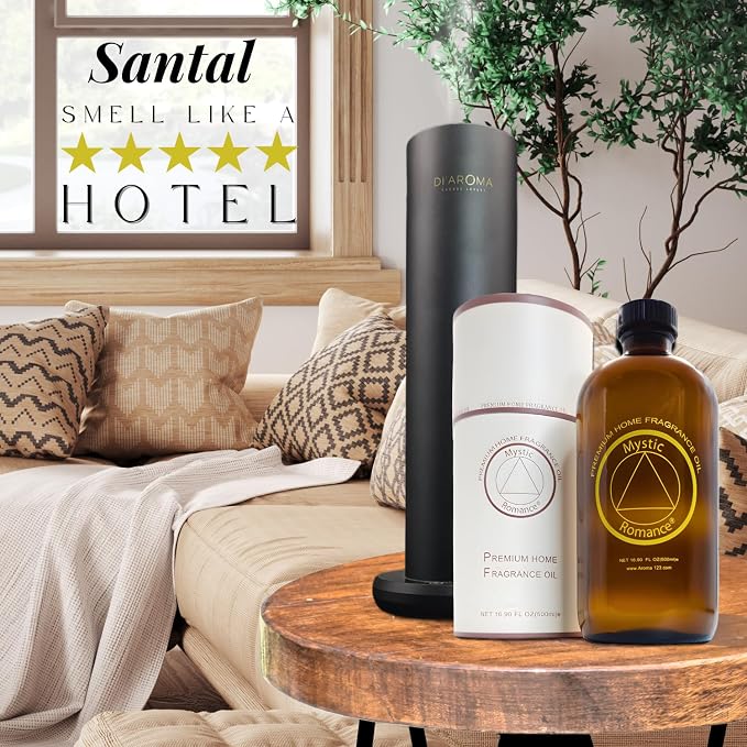 Mystic Romance Santal Premium Home Fragrance Oil - for Aroma Oil Diffusers and Burner Oil Lamps (500ml, Glass)