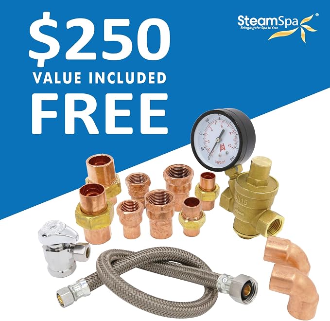 Premium 7.5 KW QuickStart ACU-Steam Bath Generator Package with Built-in Auto Drain in Matte Black Finish|Touch Panel Control System|PRT750MB-A