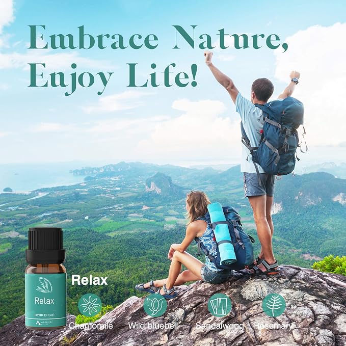 ASAKUKI Essential Oils, Essential Oil for Diffusers for Home, Well-Being Kit Gifts for Mom- Calm Mind, Sweet Dreams, Happy, Relax, Air Freshening, Immunity for Aromatherapy, Humidifiers, 6x10ml