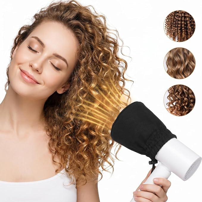 Hair Dryer Diffuser, Travel Hair Diffuser Diffusers Attachment Universal Diffusers for Hairs Dryer For Various Hairs Dryers Nozzles, Easy-Use&Strorage, Travel-Friendly (Black&Silver)