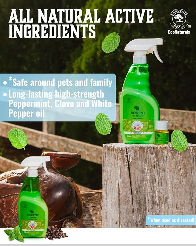 All Natural Peppermint Oil Spray – Peppermint Oil Spray for Mice and Rats – 16oz Ready to Use