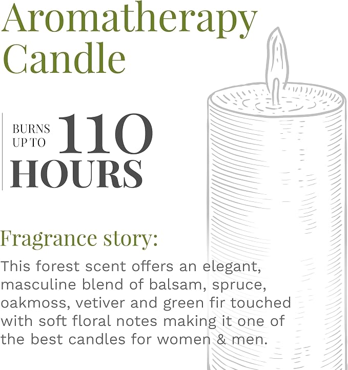 Candle-lite Scented Candles, Balsam Forest Fragrance, One 18 oz. Single-Wick Aromatherapy Candle with 110 Hours of Burn Time, Green Color