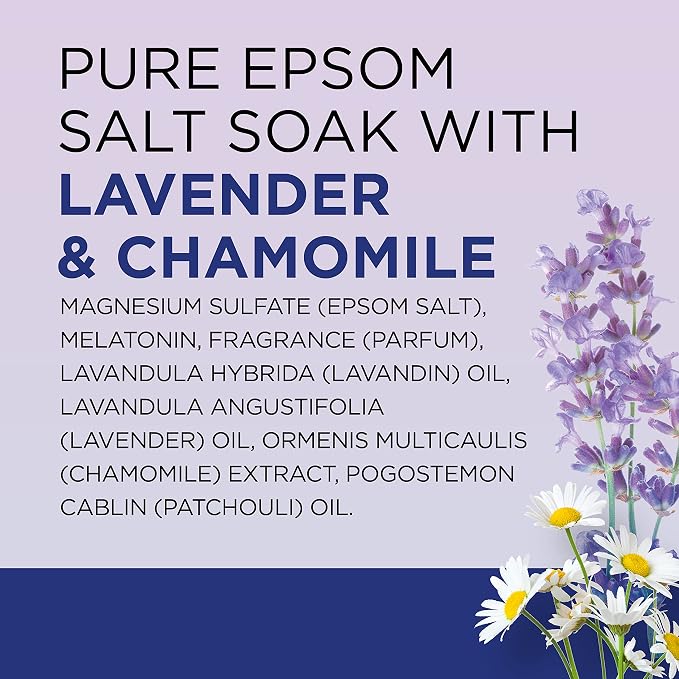 Dr Teal's Pure Epsom Salt, Melatonin Sleep Soak with Essential Oil Blend, 3 lb (Pack of 4)