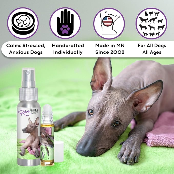 The Blissful Dog Xoloitzcuintli Relax Roll-ON Aromatherapy for Dogs - Anxiety Relief for Dogs