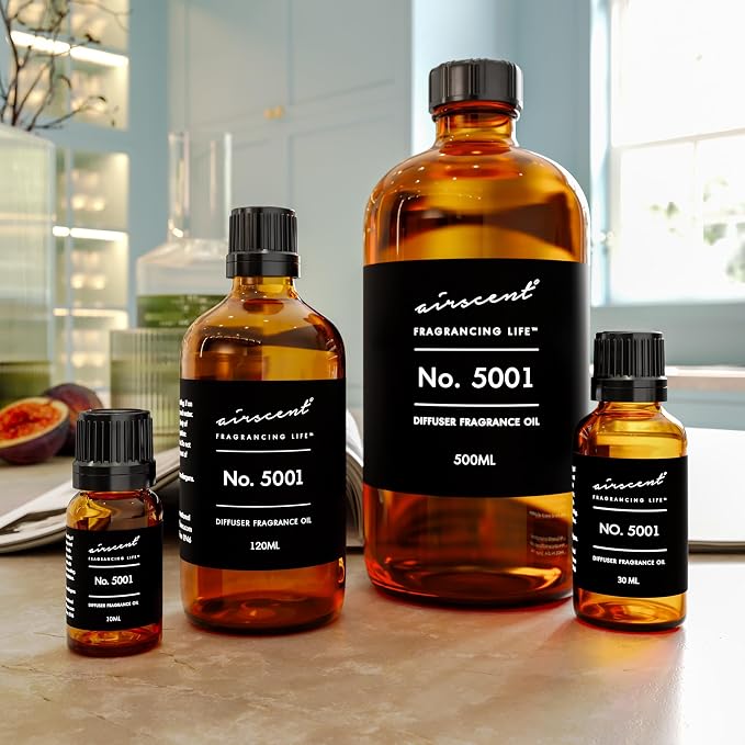 AirScent Bac. Rouge Inspired Diffuser Oil - Perfume Dupe - Premium Fragrance Oil No. 5001 for Ultrasonic and Waterless Diffusers and Crafting - 120 mL, 4 fl oz Glass Dropper Bottle