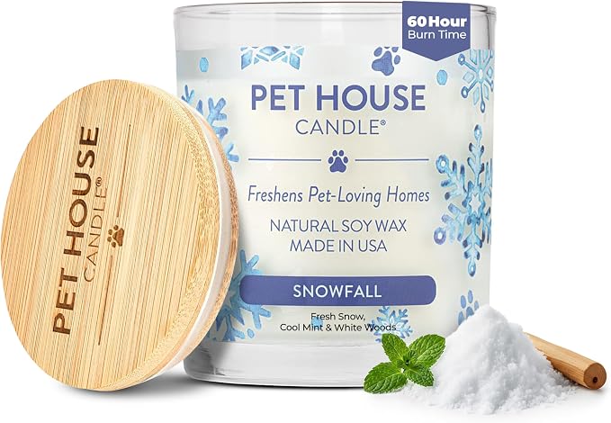 Pet House Candles Plant Based Cookie Scented Candle Clean Burning, Long Lasting for Home, Snowfall