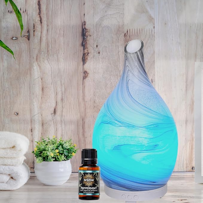 AROMAR Premium Essentials Oils for Aromatherapy, Diffusers, and Therapeutic Bath, Plant-Based Natural and Organic Oil, Light Fresh Fragrance for DIY, Personal, or Professional Use. Peppermint