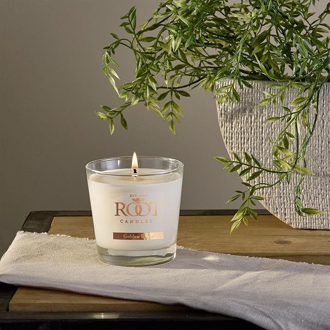 Root Candles Scented Candles Honeycomb Beeswax Blend Premium Handcrafted Candle, Small Veriglass, Golden Hour