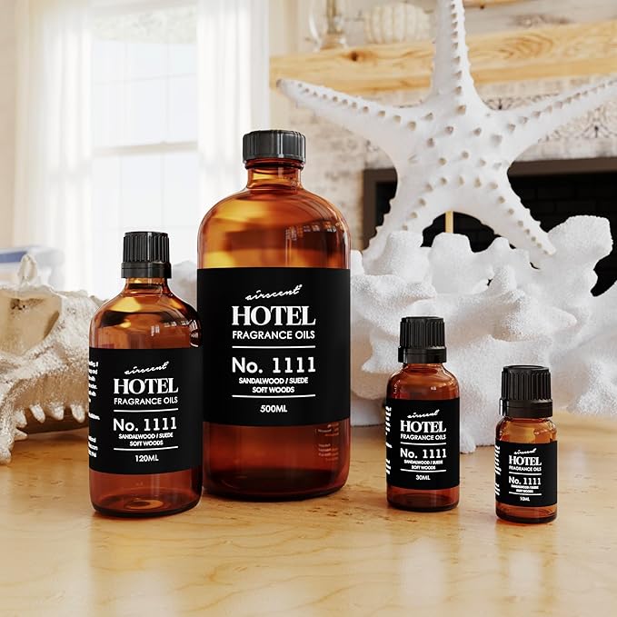 AirScent My Way Diffuser Oil No. 1111 Inspired by the 1 Hotel - 10 mL | Sandalwood Suede Soft Woods - Hotel Fragrance Oil for Ultrasonic and Waterless Diffusers and Crafting - 0.34 fl oz Bottle