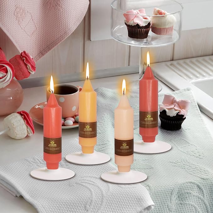 4 PCS Gradient Colored Taper Candlesticks Orange Taper Candle for Halloween Thanksgiving Day Dinner Household Décor Candlesticks