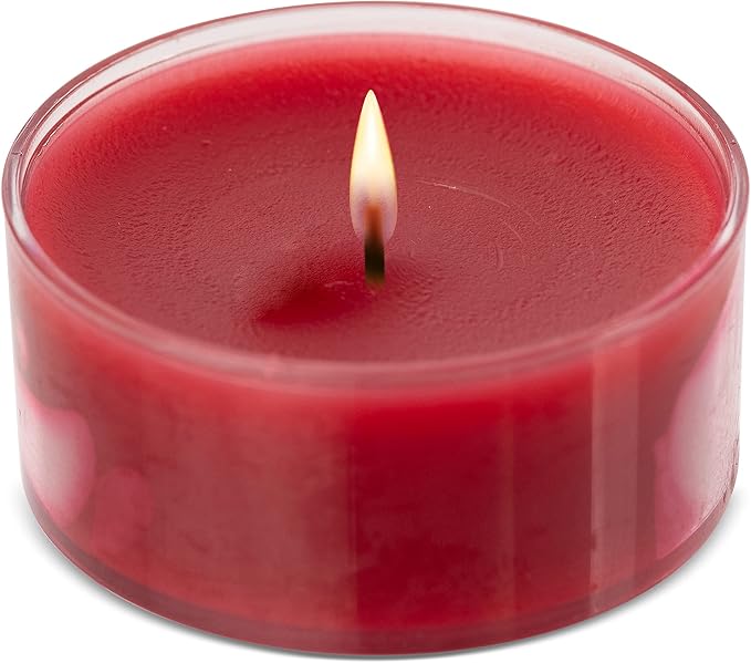 HYOOLA Scented Tealight Candles - Clear Cup - Baked Apple Tealight Candles Scented - 6 Hour Burn Time - 15 Pack - European Made