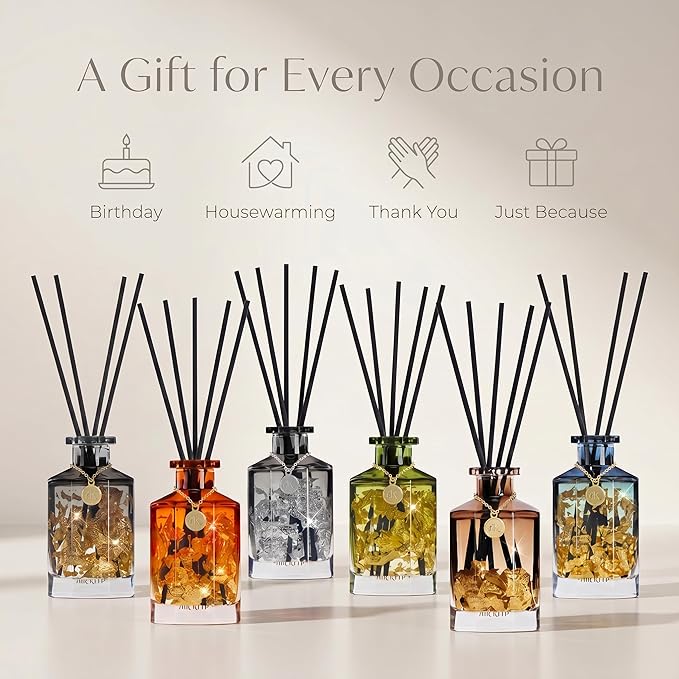 Airkeep Reed Diffuser Set,Ocean Mist Luxury Scented Diffuser with Sticks Long Lasting Home Fragrance for Bathroom Shelf Decor 6.09 fl oz (180ml)