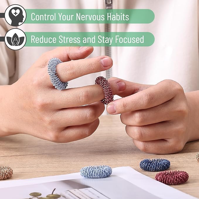 Mr. Pen- Spiky Sensory Rings, 10 Pack, Colorful | Stress Relief Fidget Sensory Toys, Fidget Ring for Anxiety, Massager, Individuals with BFRB, ADHD and Attention Disorder