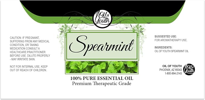 Oil of Youth Spearmint Essential Oil 8oz – Bulk Pure Spearmint Oil
