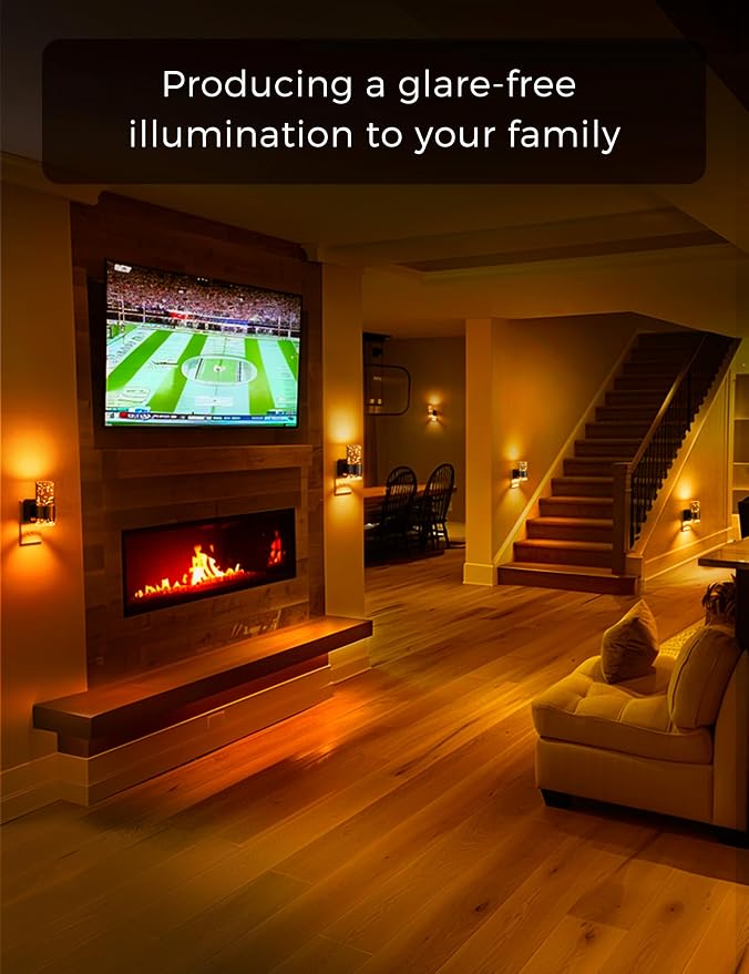 L LOHAS LED Night Light,Dimmable Night Lights Plug into Wall, Acrylic Nightlights with 0-100 LM Adjustable Brightness, Amber Plug in Night Light with Dusk to Dawn Sensor, for Bathroom Hallway