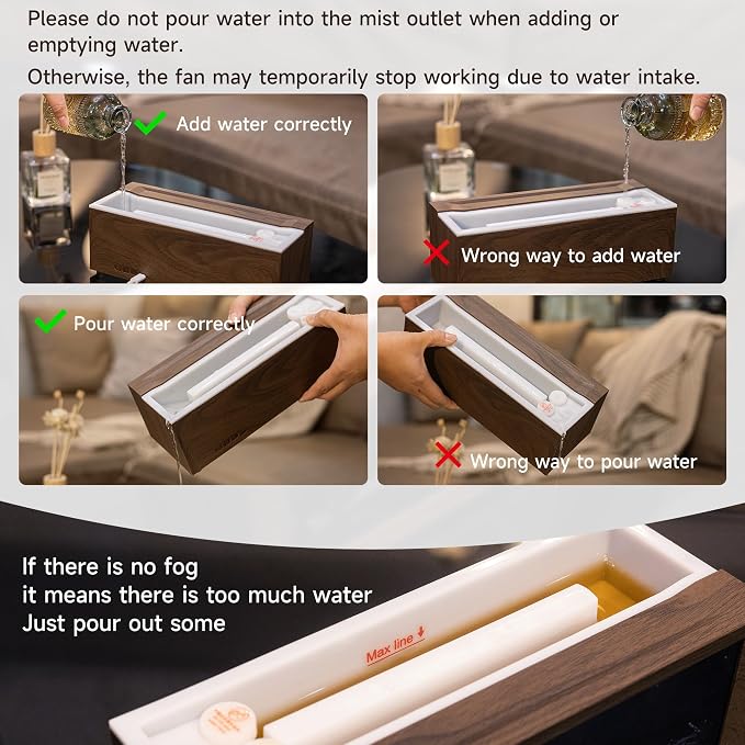 TMEHM Fireplace Flame Air Diffuser Humidifier,7 Colors Aromatherapy Essential Oil Diffuser,Ultrasonic with Timer for Home,Bedroom,Office,Yoga (Dark Wood Grain)