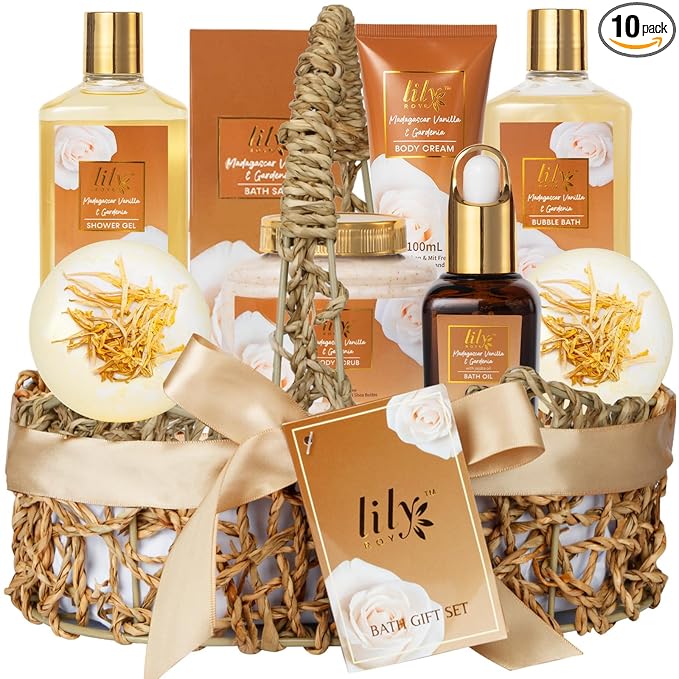 9Pcs Spa Gifts Set Birthday Gift Spa Kit Vanilla Spa Gift Baskets for Women