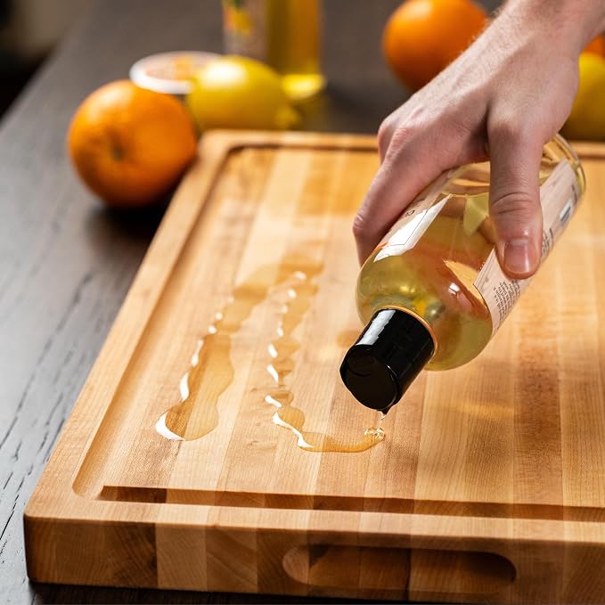 CLARK'S Cutting Board Oil - Food Grade Mineral Oil for Cutting Board - Enriched with Lemon and Orange Oils - Butcher Block Oil and Conditioner - Mineral Oil - Restores and Protects All Wood - 12oz
