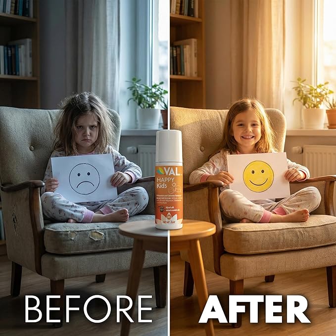 VAL Magnesium Roll-On for Kids | Gentle Zechstein Magnesium Chloride | Relaxation for Daytime & Bedtime | Calm & Mood Support | with Chamomile, Shea Butter & Essential Oils | USA Made | 3oz