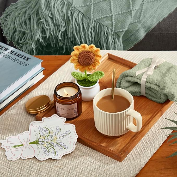 Birthday Gifts for Women, Sending Sunshine Sunflower, Self Care Set Get Well Soon Gift Baskets, Sending Hug Baskets Package, Thinking of You Gift for Mom Friend Wife Sister Girlfriend Grandma, Green