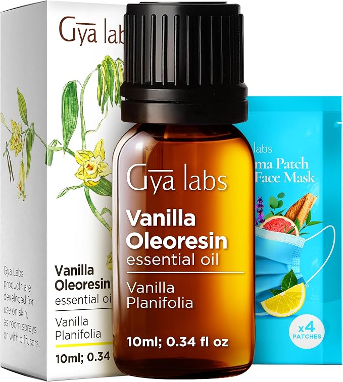 Vanilla Essential Oil Roll on & Vanilla Essential Oil for Skin - Aromatherapy Grade Essential Oils Set - 2x0.34 Fl Oz - Gya Labs