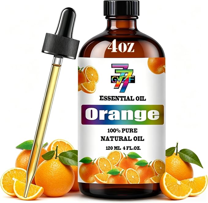 Sweet Orange Essential Oil, Sweet Orange Oils, for Diffuser, Humidifier, DIY Candles, Soap, Home, Office, Yoga, Gift, Essential Oil, GV77ZF Sweet Orange Fragrance Oil - 4 fl oz (120 ml)