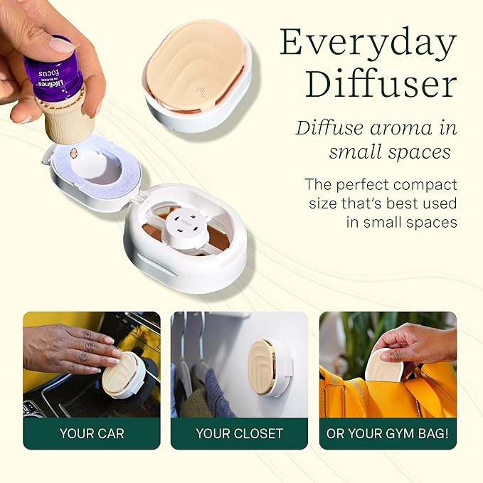Lifelines Sensory Essentials Travel Set - Includes Everyday Aromatherapy Diffuser, Fidget Grounding Stone, Pen Diffuser & 3 Essential Oil Blends - Unique Sensory Gifts for Women & Men