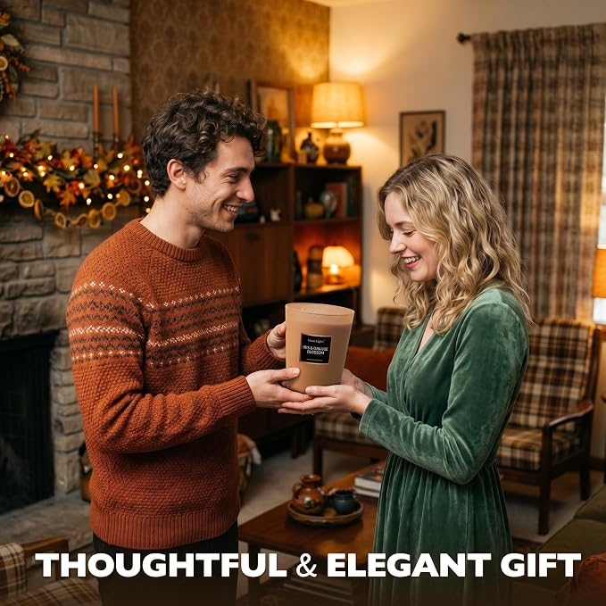 HomeLights Scented Candles | Large Jar Candle-33.3 Oz. Natural Soy Aromatherapy Candles | Up to 130 Hours Burn Time with 3 Cotton Wicks, Home Decorative Fragrance Candle Gift - Iris & Orange Blossom