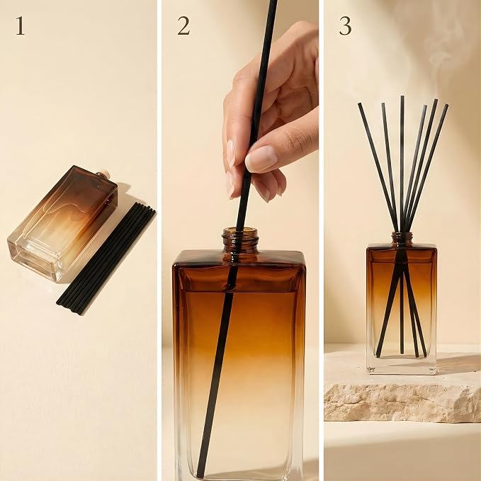 Reed Diffuser for Home Fragrance – Earl Grey Scent 100ml with Reed Sticks, Long Lasting Flameless Diffuser for Bathroom, Bedroom & Living Room Decor, Giftable Glass Bottle