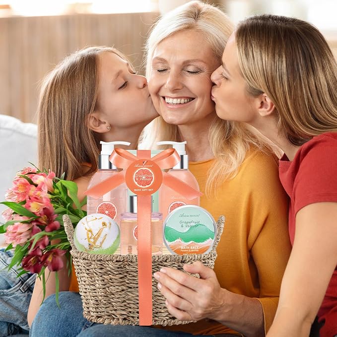 Bath and Body Gift Basket for Women, Bath Baskets for Women Gift Relaxation, Spa Gift Basket With Bath Bombs, Bath Salts, Shower Gel, Birthday Gifts for Her, Mother's Day Home Spa Relaxation Kit